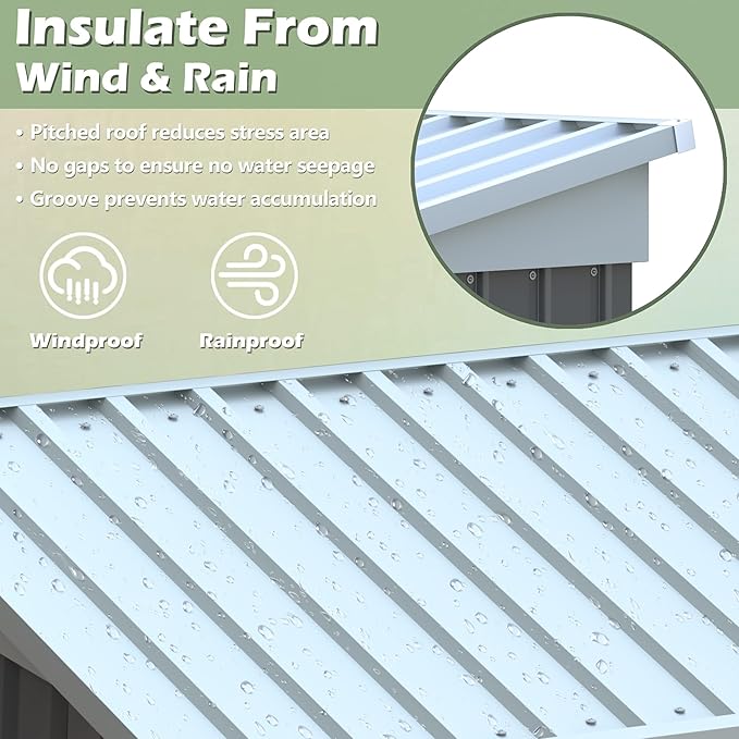 Devoko Outdoor Storage Shed 5 x 3 FT Lockable Metal Garden Shed Steel Anti-Corrosion Storage House with Single Lockable Door for Backyard Outdoor Patio (Gray)