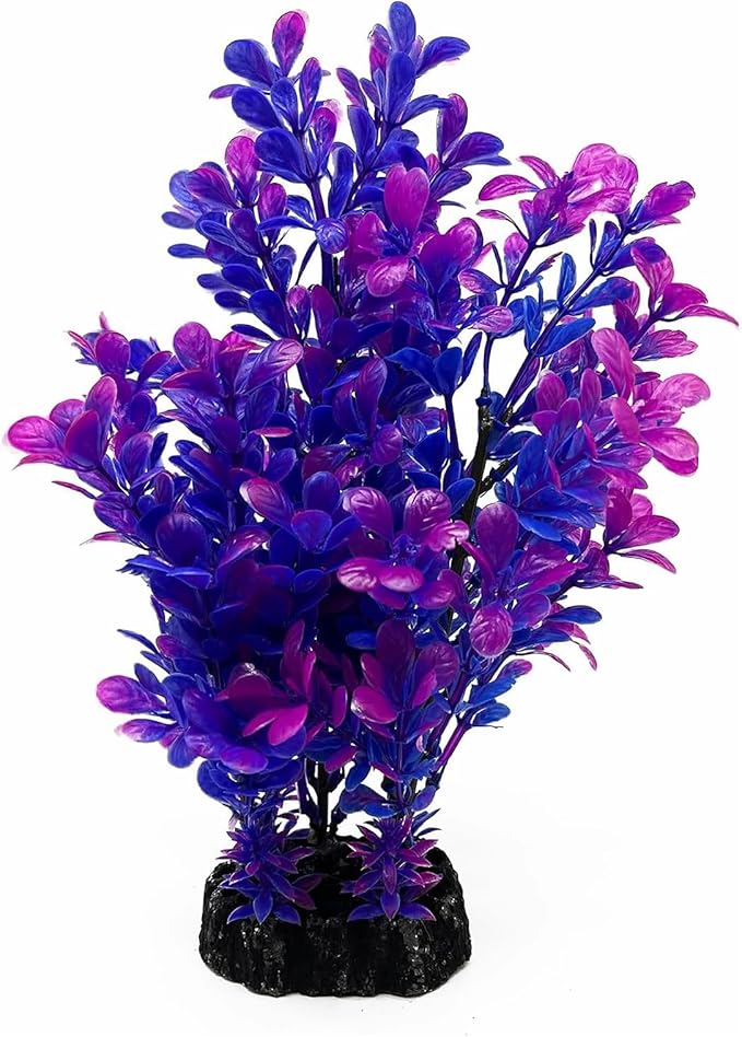 Mipukbay Purple Aquarium Plants - Artificial Plastic Fish Tank Decor, Realistic Ornament Safe for Fish & Shrimp, Low-Maintenance Aquascaping Plants for Freshwater/Saltwater Tank Landscaping
