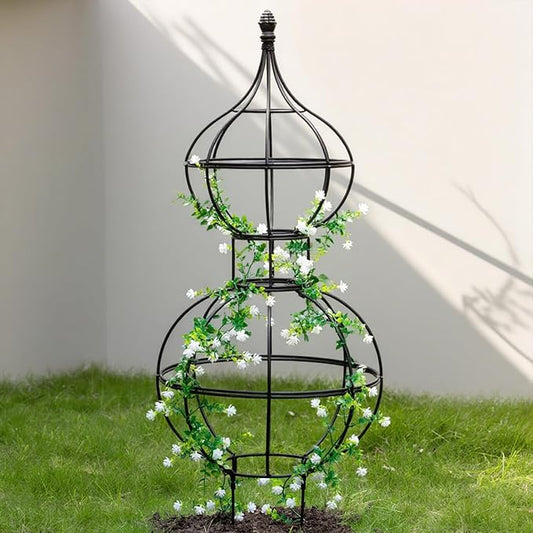 48.8"x17" Metal Obelisk Trellis for Climbing Plants | Unique Outdoor Support for Rose Bushes and Tall Vines | Durable & Weather-Resistant Garden Decor