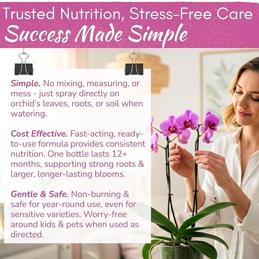 Orchid Fertilizer Spray – Nourishing Liquid Plant Food Mist for Healthy Orchids – Easy-to-Use Nutrient Boost for Vibrant Blooms & Healthy Roots – Made in USA – 8 oz