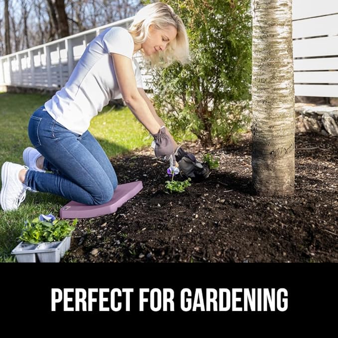 GORILLA GRIP Extra Thick Patent Pending Garden Kneeling Pad, 17.5 x 11 Inch Supportive Soft Foam Knee Cushioning for Gardening, Water Resistant, Bathing Baby Working Supplies, Lightweight, Purple