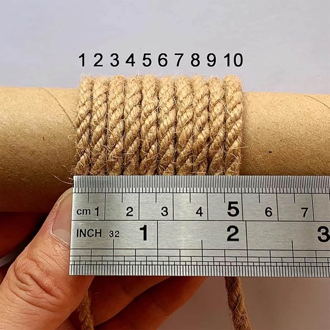 5mm Jute Twine, 328 Feet Braided Jute Rope, Heavy Duty and Thick Twine Rope for DIY Artwork, Bundling, Home Decor, Gardening Applications