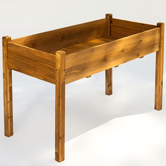 Premium Fir Wooden Raised Garden Bed with Four Legs for Backyard and Balcony Gardening,Suitable for Indoor and Outdoor use,49.5''×23.5''×30''