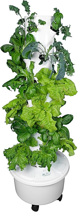 GX Hydroponic Tower | Vertical Planter Tower | Hydroponics Growing System Kit | Food Grade with 24 Net Pots (Without Lights)