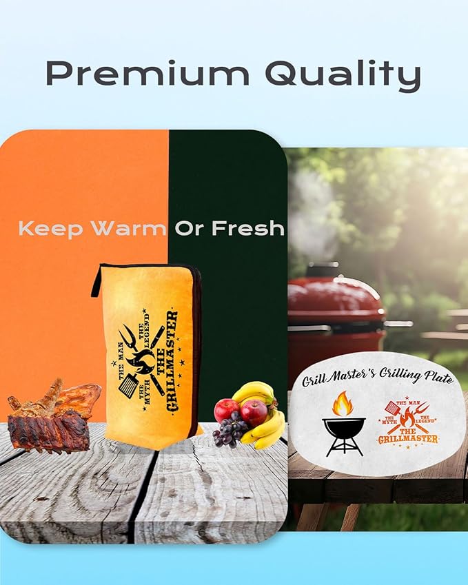 Smoker Accessories BBQ Blanket & Tray Grill Master Gifts for Husband, Unique Christmas & Birthday Outdoor Barbecue Accessories Tools Set for Resting Meat Grilling Gifts for Grandpa