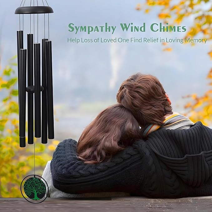 Wind Chimes for Outside Large 48'', Deep Tone Windchimes Outdoors Decor for Porch, Yard, Garden, Patio, Memorial Wind Chime for Loss of Loved One, Sympathy/Bereavement/Grief Windchime Gifts