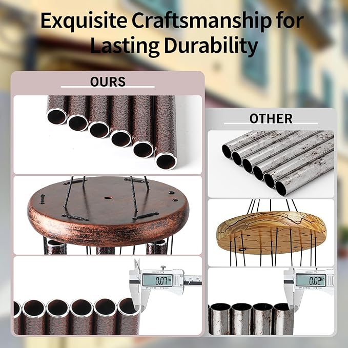 Wind Chimes for Outside with Butterfly Wind Catcher, 33" Memorial Metal Wind Chime Suitable for Patio, Garden Hanging Decorations, Deep Tone Soothing, Perfect Christmas Birthday Gifts for Women