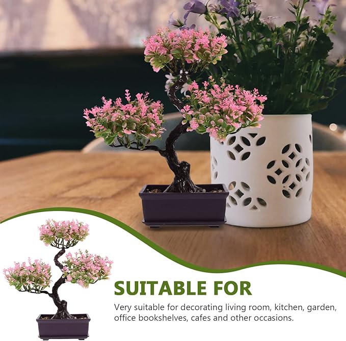EXCEART Artificial Bonsai Plant Simulation Plants for Home Decor Faux Potted Bonsai Ornament No Maintenance Required for Office and Spaces