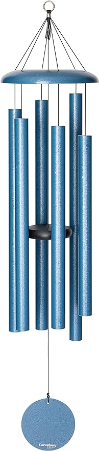 Corinthian Bells by Wind River - 50 inch Sky Blue Wind Chime for Patio, Backyard, Garden, and Outdoor Decor (Aluminum Chime) Made in The USA