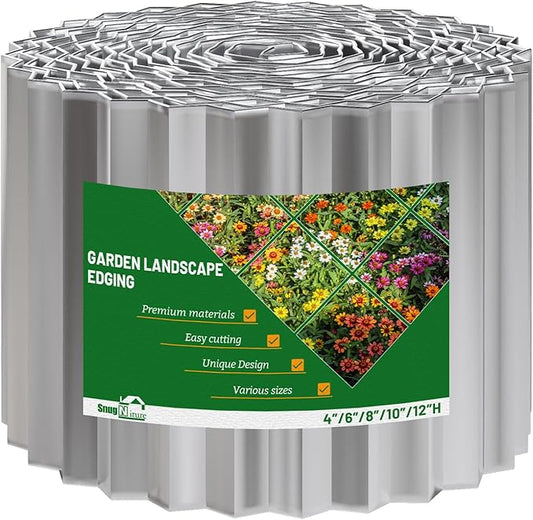 SnugNiture Corrugated Metal Garden Edging,4" x 10' Sturdy Lawn Edging Border,Landscape Edging Border for Lawn, Flower Bed,Garden and Yard