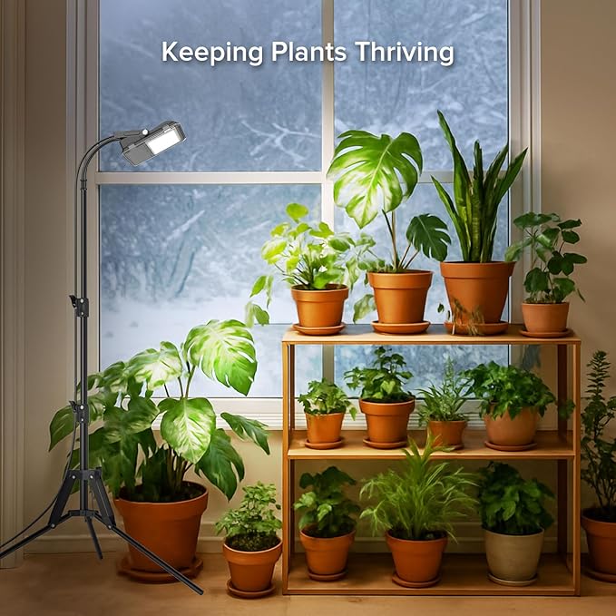 SANSI Grow Lights for Indoor Plants, Dimmable 45W Plant Lights for Indoor Growing, 88 LEDs Full Spectrum Plant Grow Light Adjustable Tripod Stand 33-58 Inches, Auto On/Off Timer with Remote Control