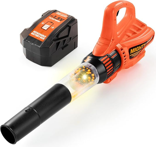 Mighty Force Kids Leaf Blower, Kids Gardening Set with Realistic Sounds, Lights and Wind, Outdoor Toys for Toddlers 3-5, Role Play Toys, Toddler Birthday Gift