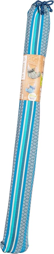 La Siesta® Large Comfort Habana Cotton Hanging Hammock Chair, Indoor Outdoor Hammock Swing Chair, Boho Hanging Chair Bedroom Patio, Max 285 Lbs, Azure