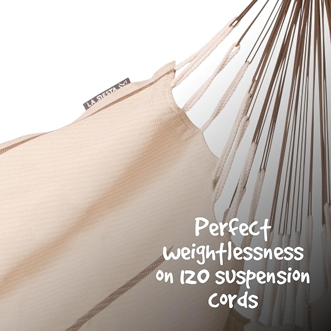 LA SIESTA® Habana Nougat - Organic Cotton Lounger Hammock Chair