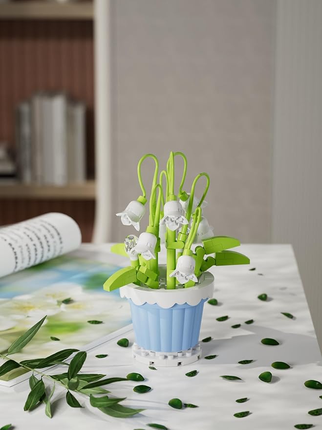 Hyacinth Mini Flower Potted Plant Bonsai Building Toy Blocks Particle Flower Botanical