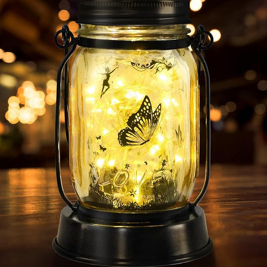 kyoryuger Butterfly Solar Lanterns, Gifts for Women Mom Grandma, Christmas Mom Gifts, Unique Birthday Gifts for Butterfly Lovers, Solar Garden Decoration Outside for Yard, Patio,Backyard,Porch