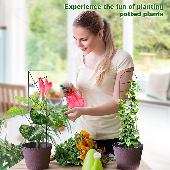 Outdoor Plant Trellis for Climbing Plants, Metal Garden Trellis for Potted Plants,Plant Stakes for Indoor Plants Accessories Hoya,Flower,Plant Support,Plant Gifts (4PCS)