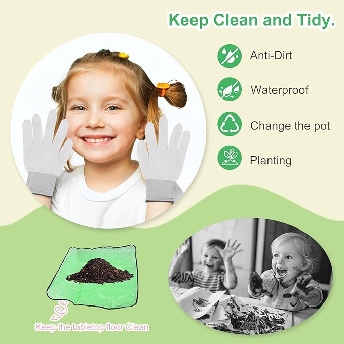 QSQSRUCH 4 Set Painting & Plant Flower Garden Kit, Arts and Crafts Kits for Kids Ages 4-8,Girls Gifts 8-10, Garden Set for Kids 8-12,Girls Toys Age 6-8, Gift for 4 5 6 7 8 9 10+ Year Old Girl