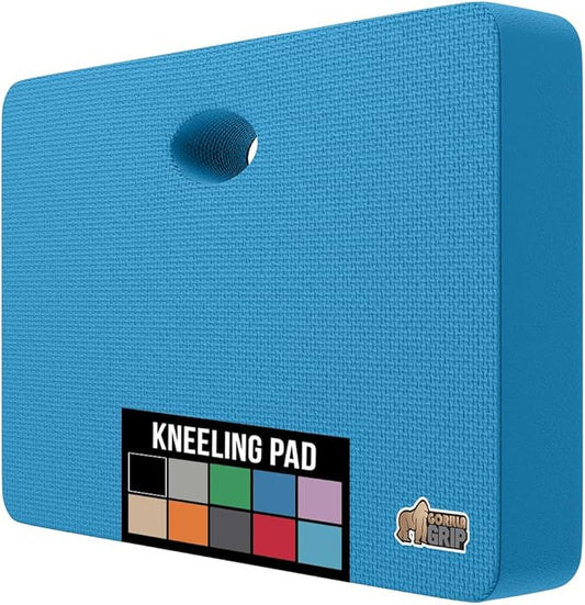 GORILLA GRIP Extra Thick Patent Pending Garden Kneeling Pad, 17.5 x 11 Inch Supportive Soft Foam Knee Cushioning for Gardening, Water Resistant, Bathing Baby, Working Supplies, Lightweight, Blue