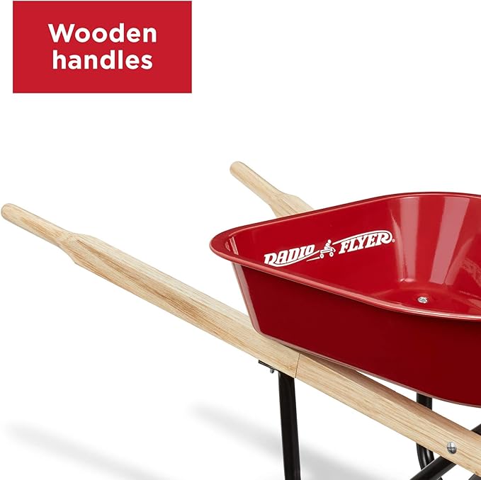 Wagon for Kids, Rolling Cart, Garden Cart on Wheels, Baby Wagon, Radio Flyer Kid's Wheelbarrow, Red, for Ages 3+ Years