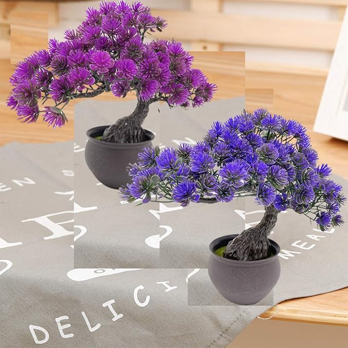 Artificial Plants Fake Bonsai Juniper Tree Potted Faux Japanese Cedar Bonsai Simulation Zen Garden Fake Plant Artificial Bonsai Tree for Greenery Office Home Décor Indoor Desktop Display