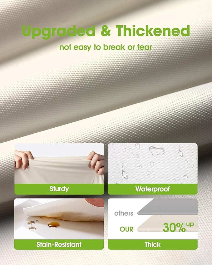 Pureegg Plastic Table Cloth Disposable 8 Pack, 54 x 108 Inch Table Cloths, Party, Wedding, Thanksgiving Decorations, Fall Tablecloths, Rectangle, Beige Plastic Cover, Leakproof & Sturdy, Cream, Ivory