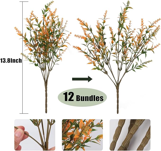 RECUTMS Artificial Plants Outdoor Fake Flowers for Outside Outdoor Flowers Artificial for Porch Artificial Outdoor Flowers UV All Weather Resistant Plastic Flowers for Outside Decoration(Salmon)