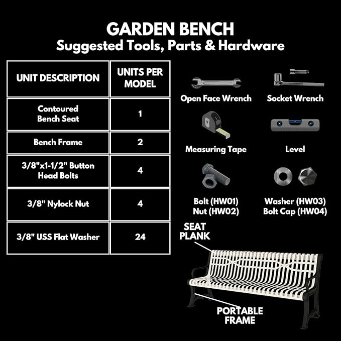 COATEDOUTDOORFURNITURE Coated Outdoor Furniture Heavy-Duty Outdoor Bench Thermoplastic Coated, Slatted Steel, Commercial-Grade Garden Bench, Made in America (Portable with Back, 4 Ft, Gray)