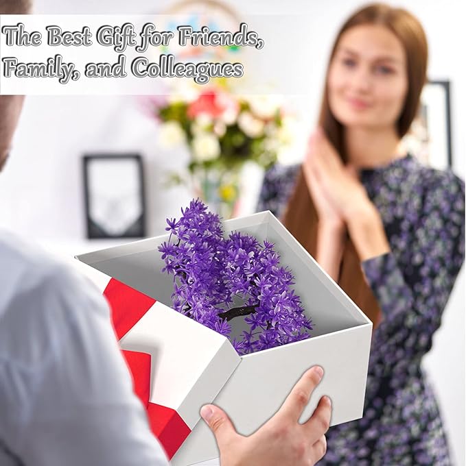 Mini Artificial Bonsai Tree Plants with Plastic Cement Pots for Home Office Décor (Purple)