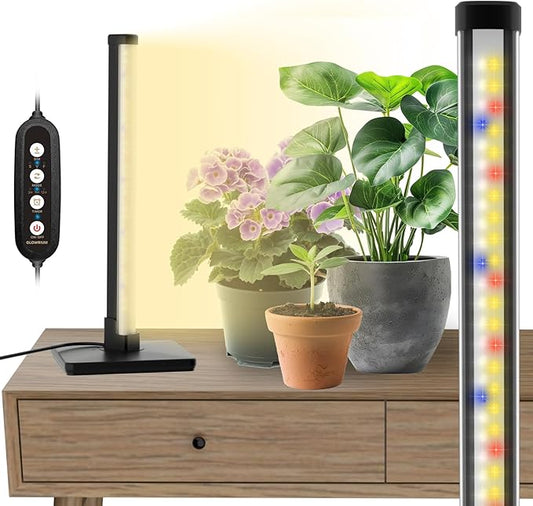 Grow Light with Auto-Timer, Hanging and Standing Grow Lights for Indoor Plants,3 Light Modes, Detachable Full Spectrum Plant Lights for Wide Area Coverage in Indoor Plants (15 in)