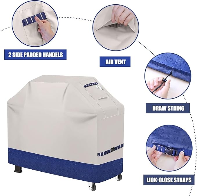 59" Grill Cover for Outdoor Grills Waterproof Fade Resistant Heavy Duty BBQ Covers, All Weather Protection Gas Grill Cover for Weber, Genesis, Charbroil