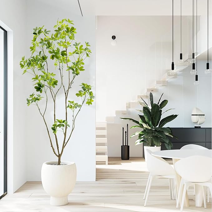 Artificial Schefflera Plant,7ft Tall Indoor Plant, Natural Branch Design