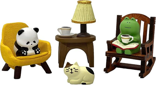 Miniature Frog Figurines, Cute Frog Desk Accessories for Desk Decor, Funny Gifts for Garden Decor, Mini Resin Animal Garden Statues (Multi-Animal)