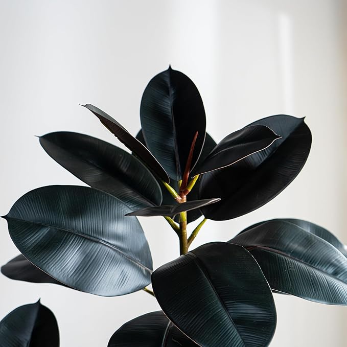 6.6ft Artificial Rubber Tree Faux Plants Indoor Faux Floor Artificial Trees Indoor,Fake Plant Fake Tropical Plants,Large Floor,Real Touch Rubber Tree for Home Decor