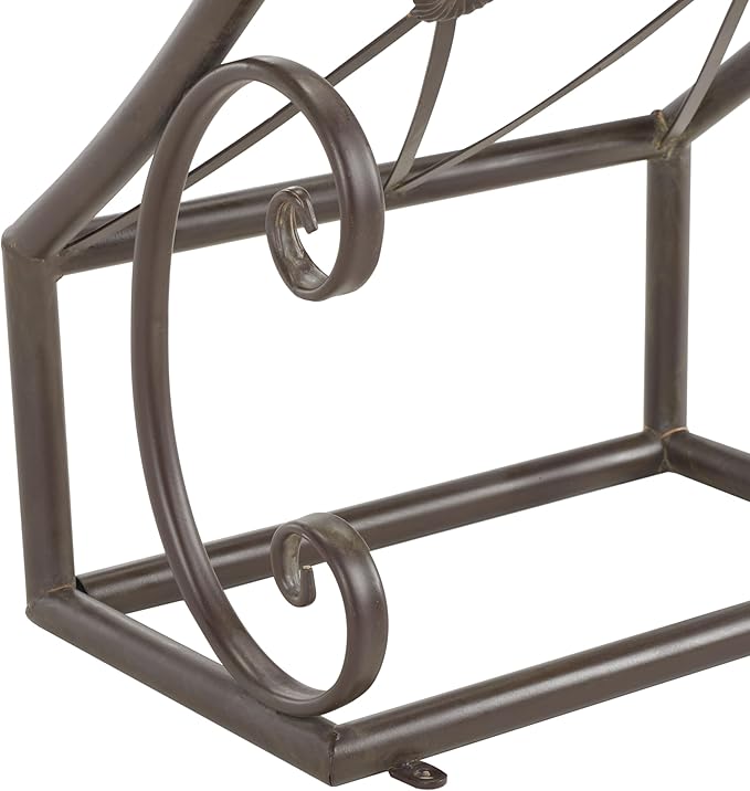 SAFAVIEH Outdoor Collection Mizell Rustic Brown Lattice Wrought Iron Moon Gateway Arbor