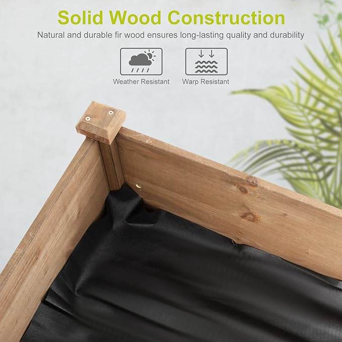 Raised Garden Bed with Legs Outdoor, Elevated Garden Box with Legs, Large Storage Shelf for Vegetable, Flower, Herb, Easy to Assemble，81x23x31 in