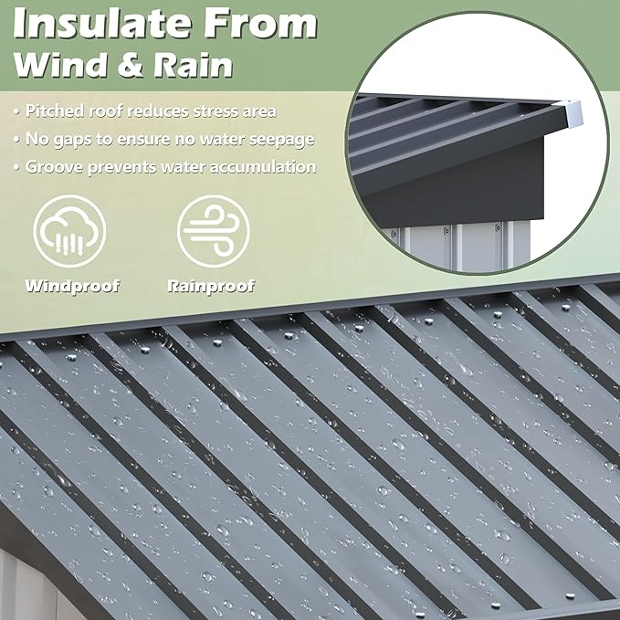 Devoko Outdoor Storage Shed 5 x 3 FT Lockable Metal Garden Shed Steel Anti-Corrosion Storage House with Single Lockable Door for Backyard Outdoor Patio (White)