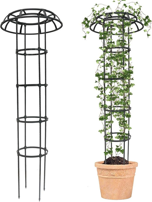 Garden Trellis for Climbing Plants Outdoor, 65 Inch Mushroom Top Trellis for Climbing Plants, Plant Trellis Support for Potted Plants Climbing Vine Rose Clematis Vegetable Trellis, 1 Pack
