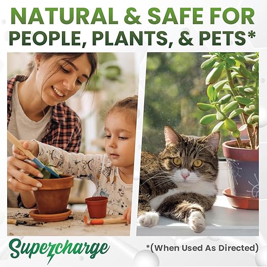 Mycorrhizal Fungi with Beneficial Bacteria, Trichoderma, Sea Kelp, Molasses, Yucca, Smart Grower Supercharge Plant Root Enhancer 8oz Super Concentrate Powder Makes 100 Gallons