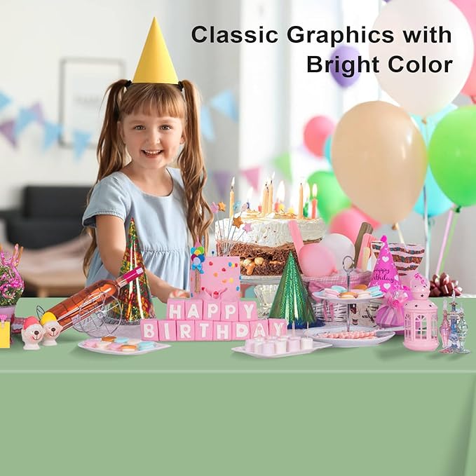 2 Pack Rectangular Sage Green Tablecloth, Sage Green Plastic Table Cloths for Parties Disposable, 54x108 in Waterproof Camping Tablecloth for Birthday Party Baby Shower Picnic Valentines