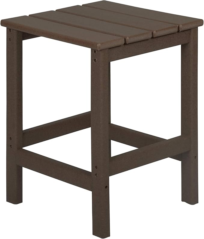 WO Home Furniture Adirondack Chairs Table Set of 3 PCS Outdoor Folding Chairs Side End Table Weather/UV Resistant for Lawn, Garden, Bon Fire, Balcony (Dark Brown)