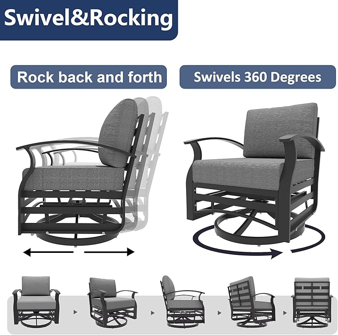 Kurapika Patio Furniture Set 10-Piece Aluminum Sectional Sofa with Armrest, Modern Outdoor Conversation Set, Metal Corner Sofa with Ottoman, Grey