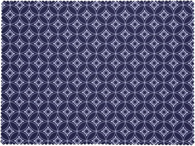 Indigo Circles Flower Table Cloth for Dining Tables,Reusable Blue White Abstract Floral Tablecloths Tabletop Decoration Rectangle Table Cover for Kitchen,Party,Holiday, 54x72 Inch