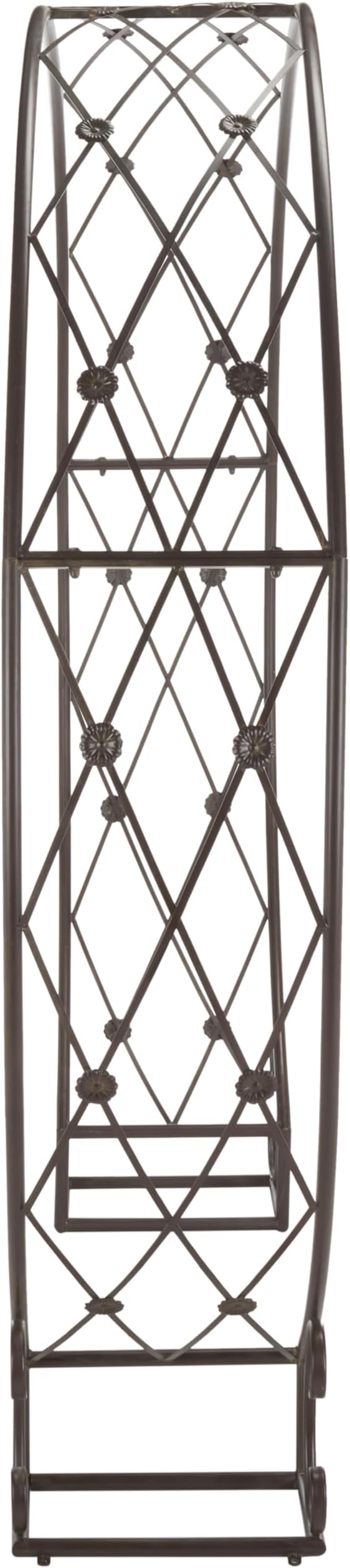 SAFAVIEH Outdoor Collection Mizell Rustic Brown Lattice Wrought Iron Moon Gateway Arbor