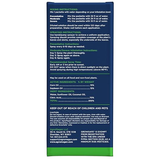 GrowSafe Bio-Pesticide, Organic and Natural Miticide, Fungicide and Insecticide (Ready-to-Mix)