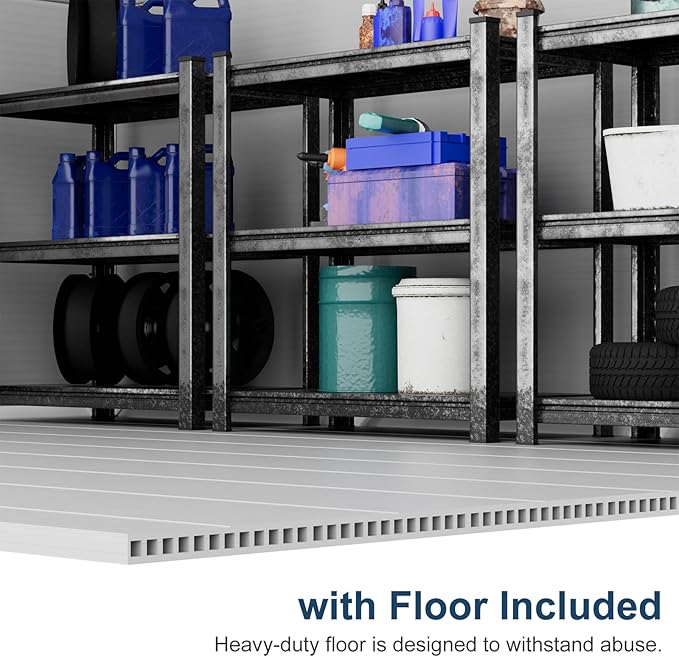 Outdoor Resin Storage Shed with Floor Included 5x3 FT, Waterproof Outside Sheds with Window Lockable Door, Plastic Sheds for Backyard Garden Patio Lawn Tools, Gray