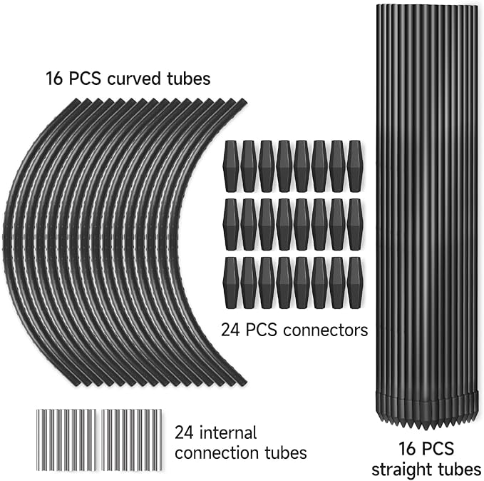 FOTMISHU 8pcs Garden Hoops for Raised Beds, 37.4"x 27.5" Greenhouse Hoops for Row Cover Garden Netting, Rust-Free Garden Tunnel, Reuseable Gardening Supplies for Plants (8pcs L- 37.4"x 27.5")