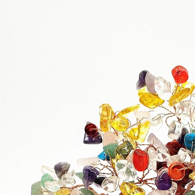 Feng Shui Quartz Crystal Money Tree Bonsai Style Decoration for Luck and Wealth (Multicolor)