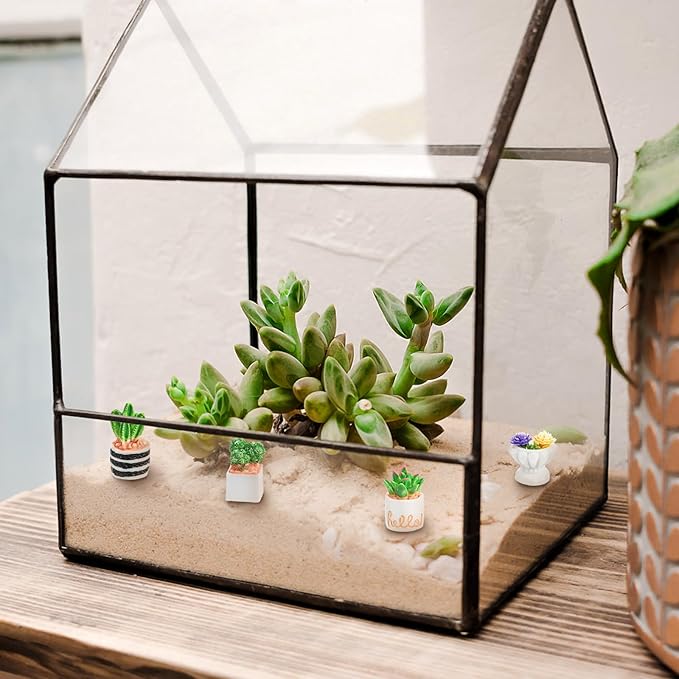 31 PCS Miniature Potted Plants, Vivid Mini Artificial Bonsai Plants, 1:12 Resin Tiny Dollhouse Flowerpot Decor, Realistic Fake Greenery Ornament, Cute Succulent Planter Models for DIY Crafts