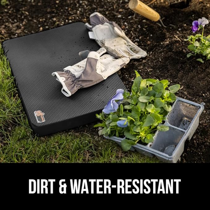 GORILLA GRIP Extra Thick Patent Pending Garden Kneeling Pad, 17.5 x 11 Inch Supportive Soft Foam Knee Cushioning for Gardening, Water Resistant, Bathing Baby Working Supplies, Lightweight 2 Pack Black